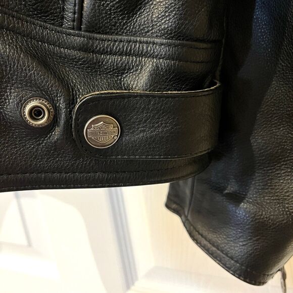 Harley Davidson Mens Roadhouse Black Leather MOTORCYCLE Jacket 3XL 97072-09VM - Picture 9 of 16